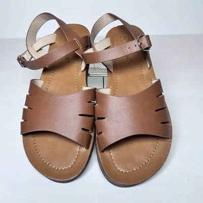 Cat & Jack Girls Size 4  Lillian Open Toe Ankle Strap Sandals Brown (Cognac) NWT - Image 1 of 4