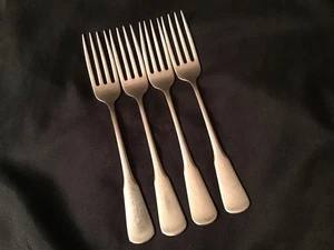 Oneida SSS Minute Man Colonial Boston Satin 4 Dinner Forks 7 1/4 Inches - Picture 1 of 4