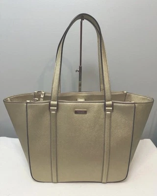 Kate Spade Wellesley Fallon Tote Shoulder Bag Metallic Gold Leather Purse - Image 1 of 4