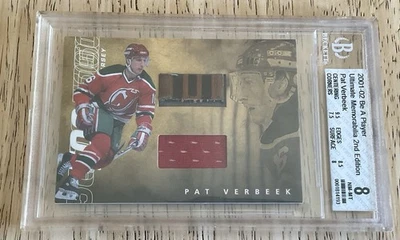 Pat Verbeek 500 Goals Scorers Game Used Stick And Jersey Card NJ Devils - Image 1 of 4