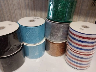 Decorative Mesh Rolls 4"x25 Yards Brand New Still In Plastic Lot Of 9 - Image 1 of 4