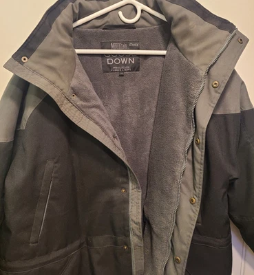 Goose Down Jacket Size 2x Insulation Fleece Lined Maxam Mountain Parka Black Gre - Image 1 of 4