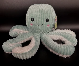 NWT! Spark Create Imagine Octopus Plush Corduroy Ribbed 13" Teal Blue White - Picture 1 of 8