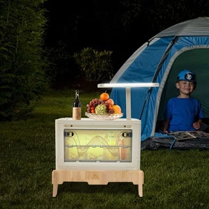 Caja de almacenamiento de campamento ligera pequeña portátil plegable mesa compartimento - Imagen 1 de 13