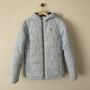 U.S. Polo Assn Damen gefütterte Jacke mit Kapuze UK 8 XS babyblau Polyester siehe Bilder - Bild 1 von 12