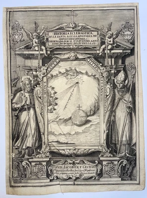 HISTORIA ECLESISTICA 1608-11 FRONTISPICIO ANTIGUO JUSTINO ANTOLINEZ DE BURGOS Foto 1 de 4