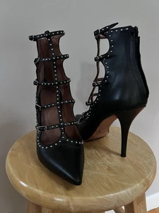 Pre-loved Givenchy Black Studded Gladiator Pumps Heels EU 40 US 10 - Picture 1 of 6