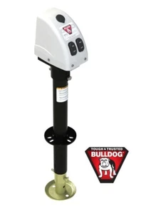 Bulldog A-Frame Powered Drive Trailer Jack 3,500 lbs - 14" Lift Drop Leg - White - Picture 1 of 3