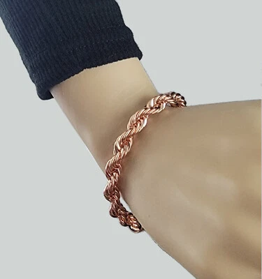 Pulsera de cadena de cuerda pesada tono oro rosa Ky & Co 7 1/2" Foto 1 de 4