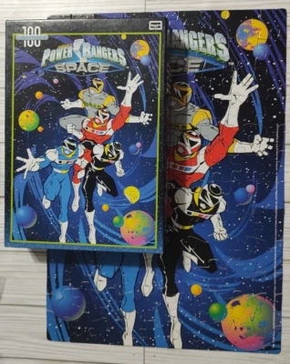 Vintage Power Rangers In Space 100 Piece Jigsaw Puzzle Rose Art 1998 Complete - Image 1 of 4