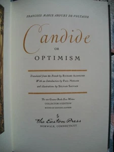 Candide or Optimism (Voltaire, 1977 Hardcover) Collector's Edition Leather - Picture 1 of 11