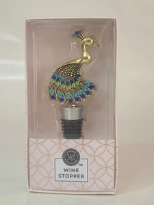 Modern Expressions Jeweled Multicolor Peacock Wine Stopper Barware NIB - Picture 1 of 7