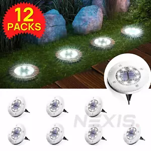 1-12x Solar Powered LED Buried Inground Recessed Light Garden Outdoor Deck Path - Picture 1 of 10
