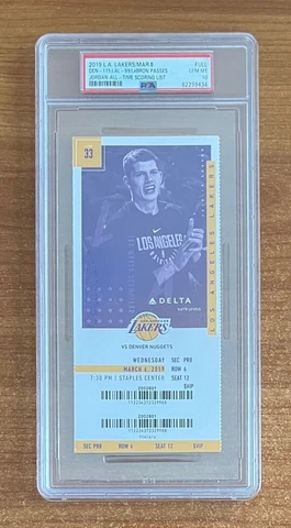 PSA 10 - LEBRON PASSES MICHAEL JORDAN MOST POINTS in NBA LAKERS 2019 FULL TICKET Cover