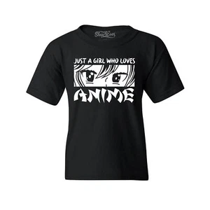 Just A Girl Who Loves Anime Youth's T-Shirt Anime Shirts - Picture 1 of 5