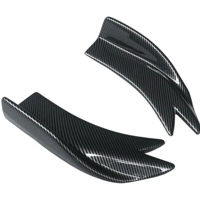 2Pcs Car Rear Lip Wrap Angle Splitters Canard Diffuser Spoiler Carbon Fiber Look - Image 1 of 4