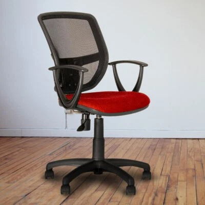 Schreibtischstuhl Bürostuhl Drehstuhl verstellbar Armlehne Rollen gepolstert - Bild 1 von 4