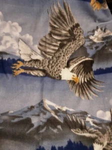 Handmade Eagle Flying Tied Fleece Blanket 59 L X 47 W Multicolor One Layer Tied - Picture 1 of 4