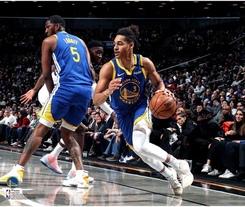 Jordan Poole Golden State Warriors Unsigned Coming Off Pick Photograph Cover
