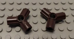 LEGO Lot of 2 Dark Brown Axle and Pin Triple Technic Connector Pieces - Picture 1 of 1