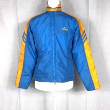 Children Youth Adidas size M 10-12 Athletic Blue yellow rain Jacket full Zip up