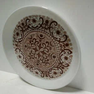 Vintage Arabia Finland MCM Brown Floral "Ali" Demitasse Saucer 4.75" - Picture 1 of 7