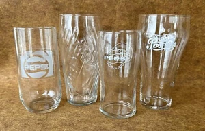 Lote de 4 vasos de bebidas vintage coleccionables PEPSI Pepsi-Cola Diet con logotipo blanco - Imagen 1 de 24