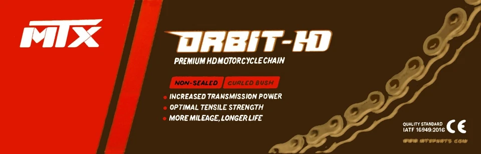 Rear chain, 420x86, Honda CRF70F (2004-2012) MTX heavy duty GOLD chain - Image 1 of 1