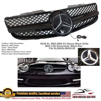 R230 SL500 SL600 Rejilla Todo Negro Iluminado Estrella LED 2003 2004 2005 2006 Foto 1 de 4