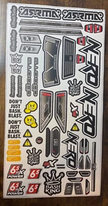 FOGLIO ADESIVO RC 1/8 Arrma Nero 6s - solo decalcomanie/adesivi corpo! - Foto 1 di 6