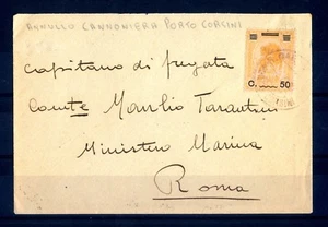 PORTO CORSINI (Cannoniera) - 1927 - 50 c. su 5 anna - Testa di leone - Bild 1 von 1