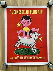 Affiche ancienne originale  « Jeunesse au plein air» - Années 60 - Hervé Morvan