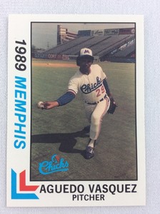 1989 Memphis Chicks-Southern League-BEST Baseball Card-Aguedo Vasquez