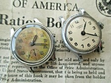 1942 BULOVA WATERTITE & 50's INGERSOLL MILITARY DIAL VINT.WATCHES.FOR U TO FIX!
