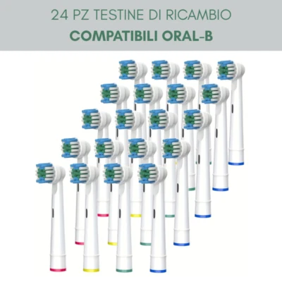 24 Testine di ricambio Compatibili con spazzolini Elettrici Oral-B Braun - Immagine 1 di 4