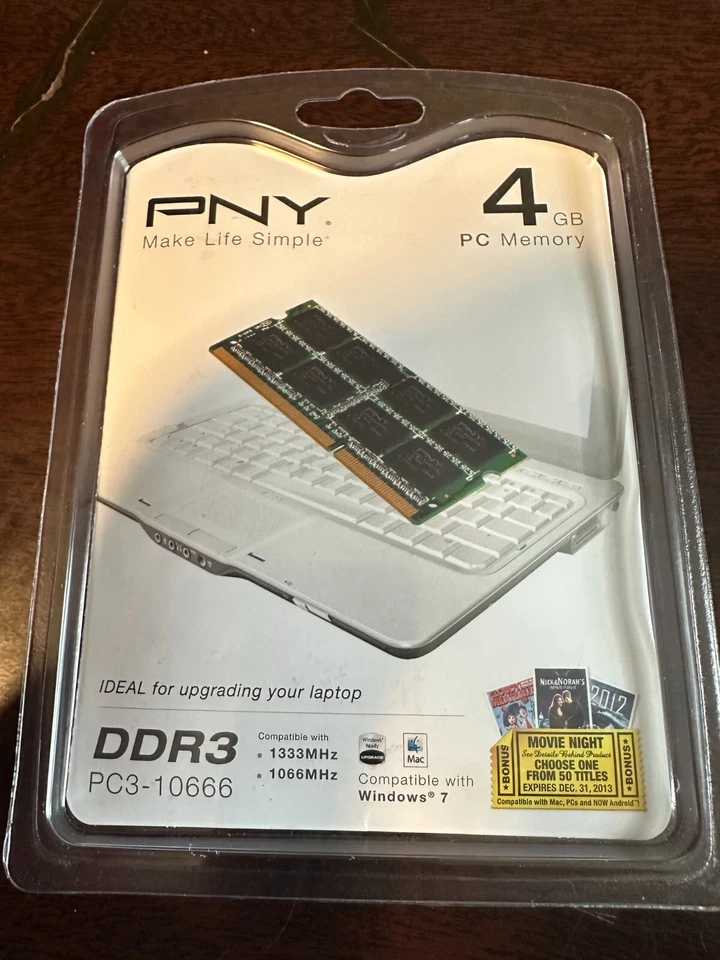 PNY 4GB ( 2 x 2GB ) 2Rx8 PC3-8500S LAPTOP RAM MEMORY M471B5673FH0-CF8 (NEW) - Image 1 of 3