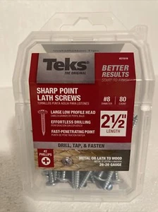 Teks #8-15 × 2-1/2 in. Philips Pan Head Sharp Point Lath Screw (80-Pack) - Picture 1 of 8