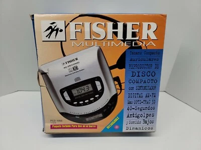 Reproductor de CD portátil Fisher PCD-7950 de colección EN CAJA para piezas o reparación Foto 1 de 4
