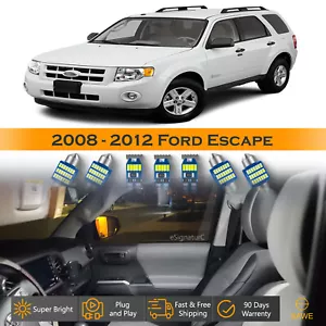 13 x Ultra White LED Lights Interior Package Kit For 2008 - 2012 Ford Escape - Bild 1 von 8