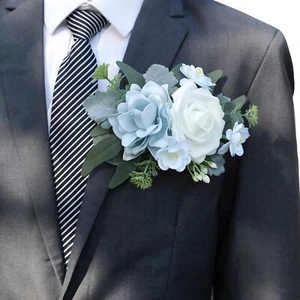 Pocket Boutonniere Groom Groomsmen Wedding Ceremony Fall Wedding Formal Party - Picture 1 of 2