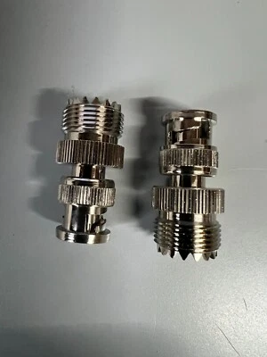 2pcs BNC Male Plug to UHF SO239 PL-259 Female RF Coaxial Adapter Connector UK