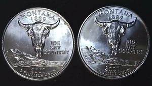 2007 P D 25C State Quarter Montana BU Clad (2 coins) 24hh1018-4 - Picture 1 of 2