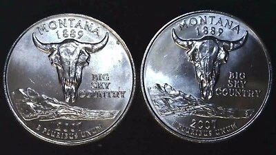 2007 P D 25C State Quarter Montana BU Clad (2 coins) 24hh1018-4 - Image 1 of 2