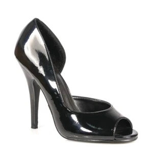 Pleaser USA Seduce-212 schwarz Patent 5" Peep Toe Absatz AUF LAGER