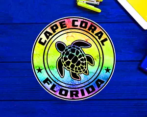 Cape Coral Florida Beach Sticker Decal 3" Vinyl Sea Turtle - Picture 1 of 1