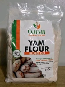 Harina de ñame - Harina nigeriana Amala/Elubo sin diluir bolsa de 4,5 libras sin gluten - Imagen 1 de 8