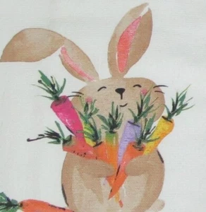 Kay Designs Deane Beesley Happy Easter Bunny With Carrots Kitchen Tear Towel - Picture 1 of 4