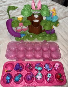 Lot Of 12 Hatchimals Colleggtibles, Egg Crate, Jungle Tree House READ A18