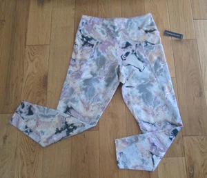 Leggins By Tahari Athletic Sport Grey Gold Pink with Pockets Size 1X NWT - Picture 1 of 4