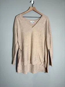 Neu mit Etikett Vineyard Ranken Wolle Kaschmir haferflocken meliert V-Ausschnitt Poncho Pullover Gr. M/L - Bild 1 von 7
